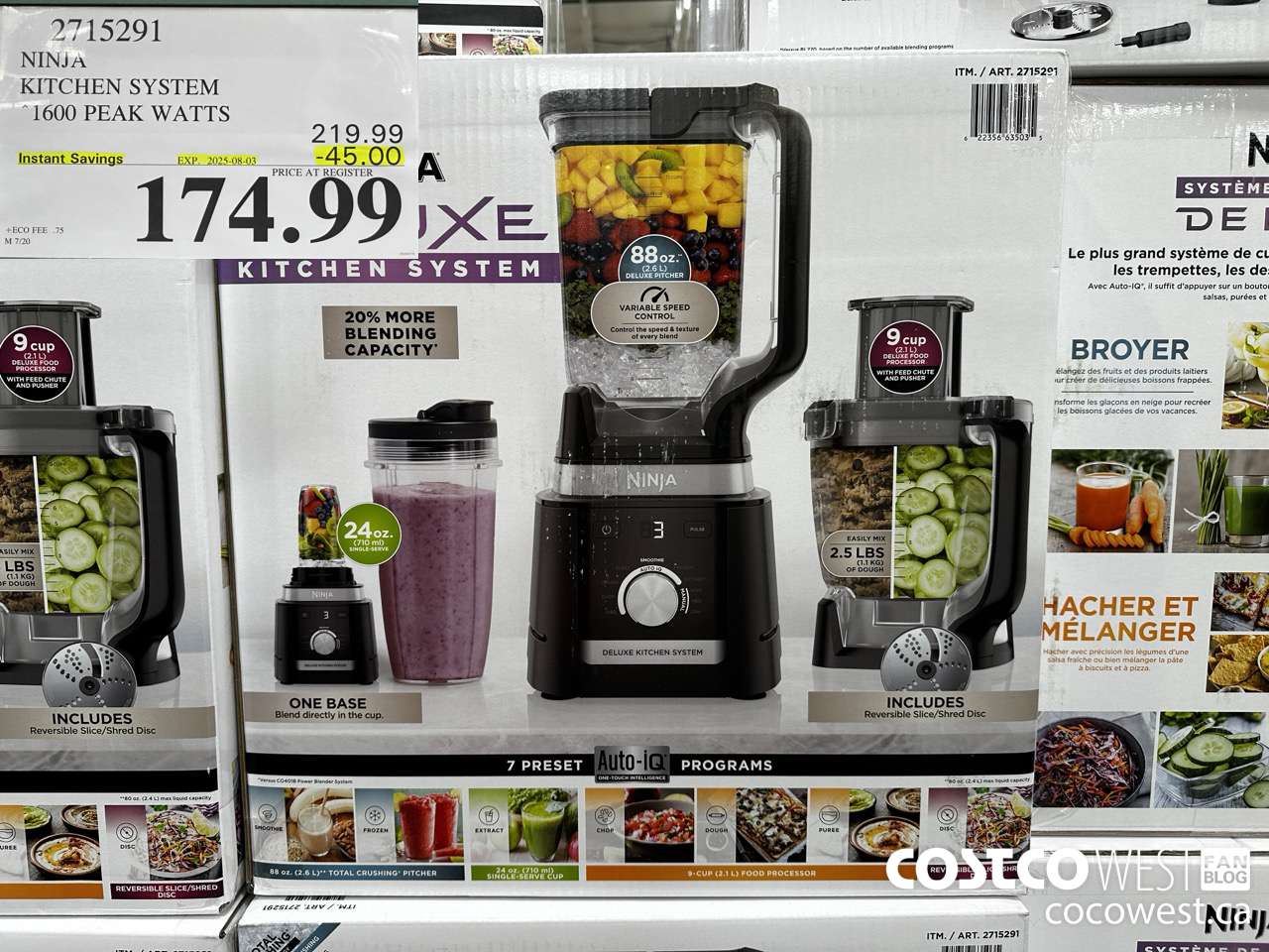 2715291 NINJA KITCHEN SYSTEM 1600 PEAK WATTS ($45.00 INSTANT SAVINGS EXPIRES ON 2025-08-03) $174.99