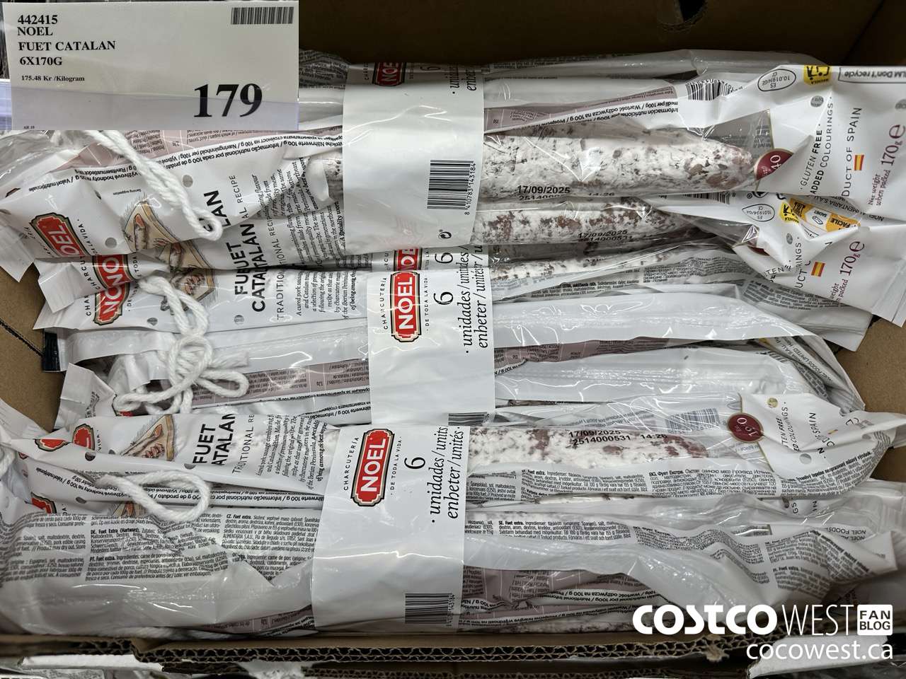 442415 NOEL FUET CATALAN 6 X 170G $179.00