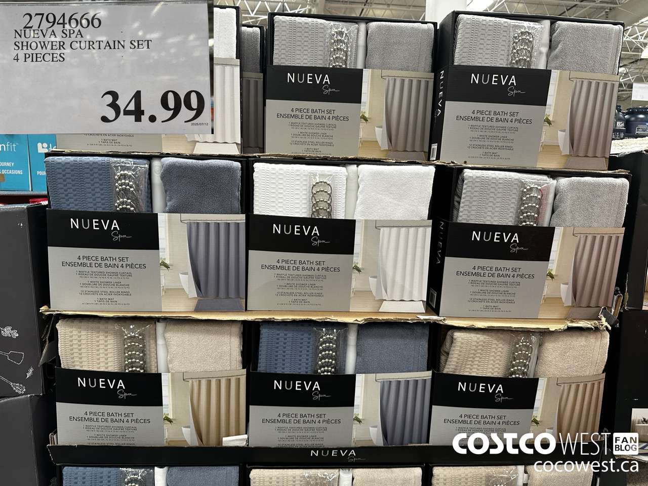 2794666 NUEVA SPA SHOWER CURTAIN SET 4 PIECES $34.99