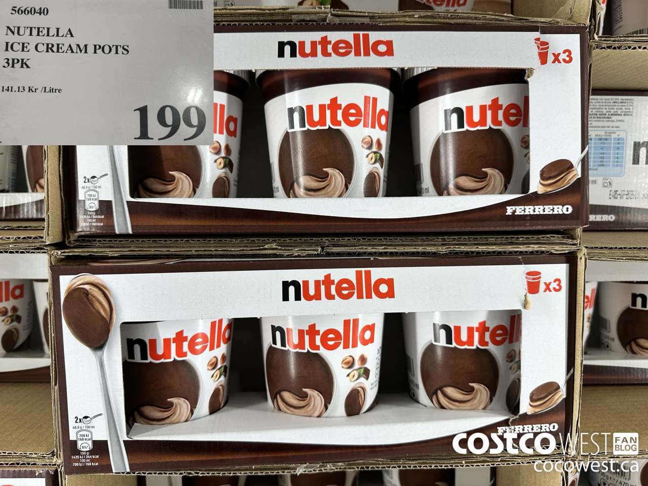 566040 NUTELLA ICE CREAM POTS 3PK $199.00