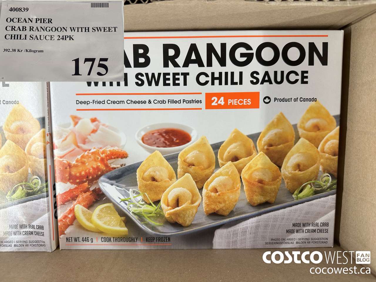 400839 OCEAN PIER CRAB RANGOON WITH SWEET CHILI SAUCE 24PK $175.00