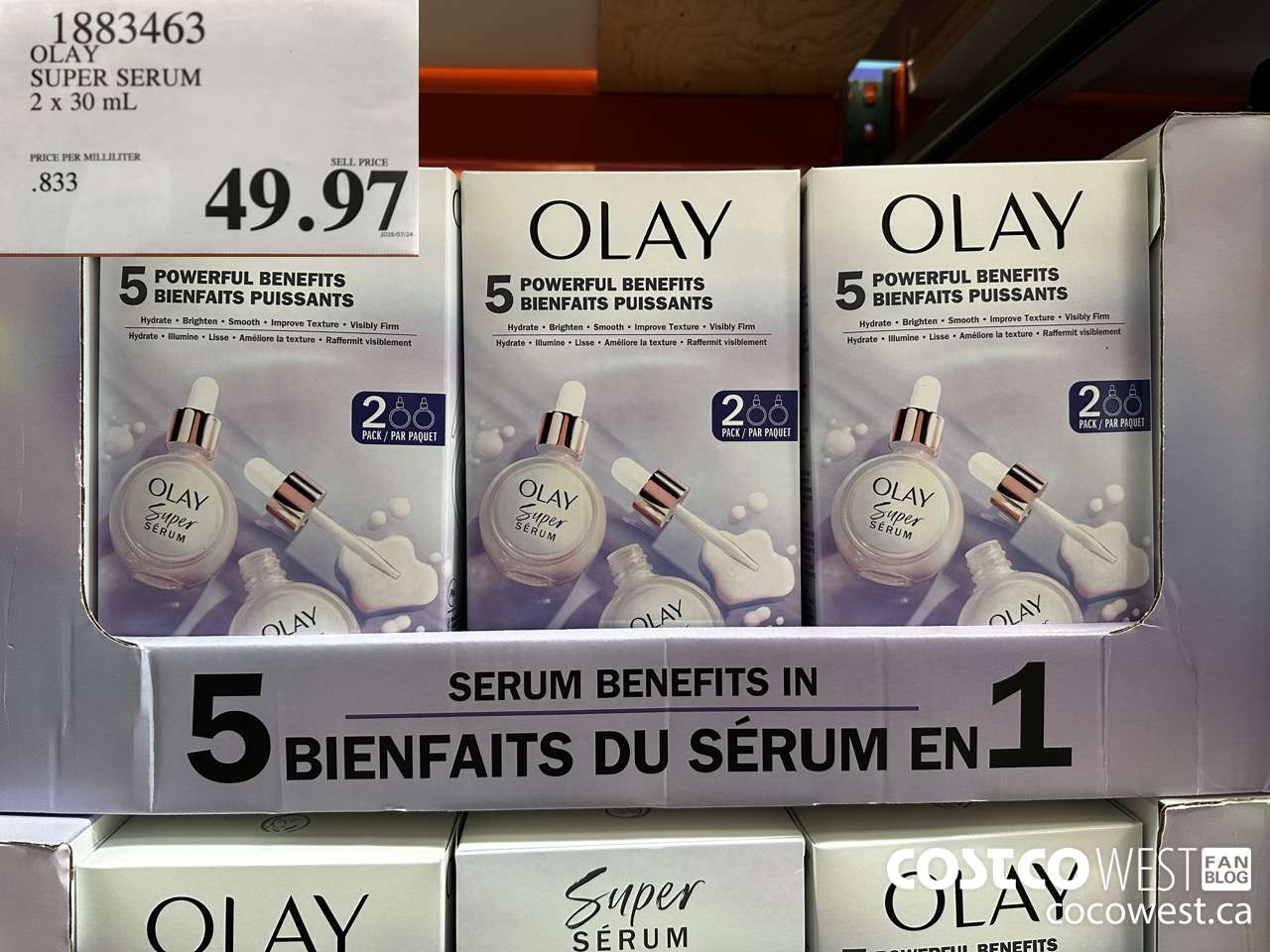 1883463 OLAY SUPER SERUM 2 X 30ML $49.97