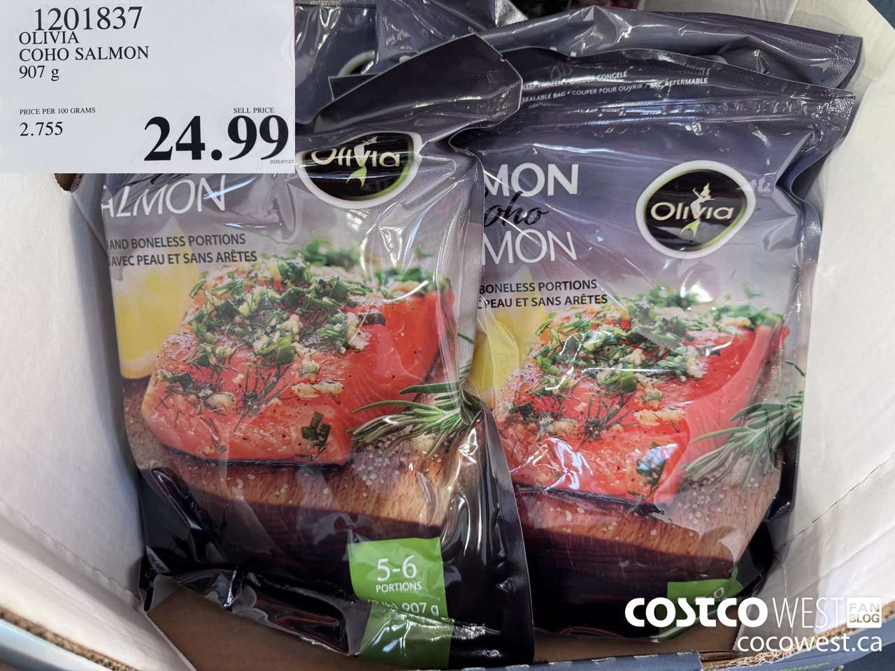 1201837 OLIVIA COHO SALMON 907 g  $24.99