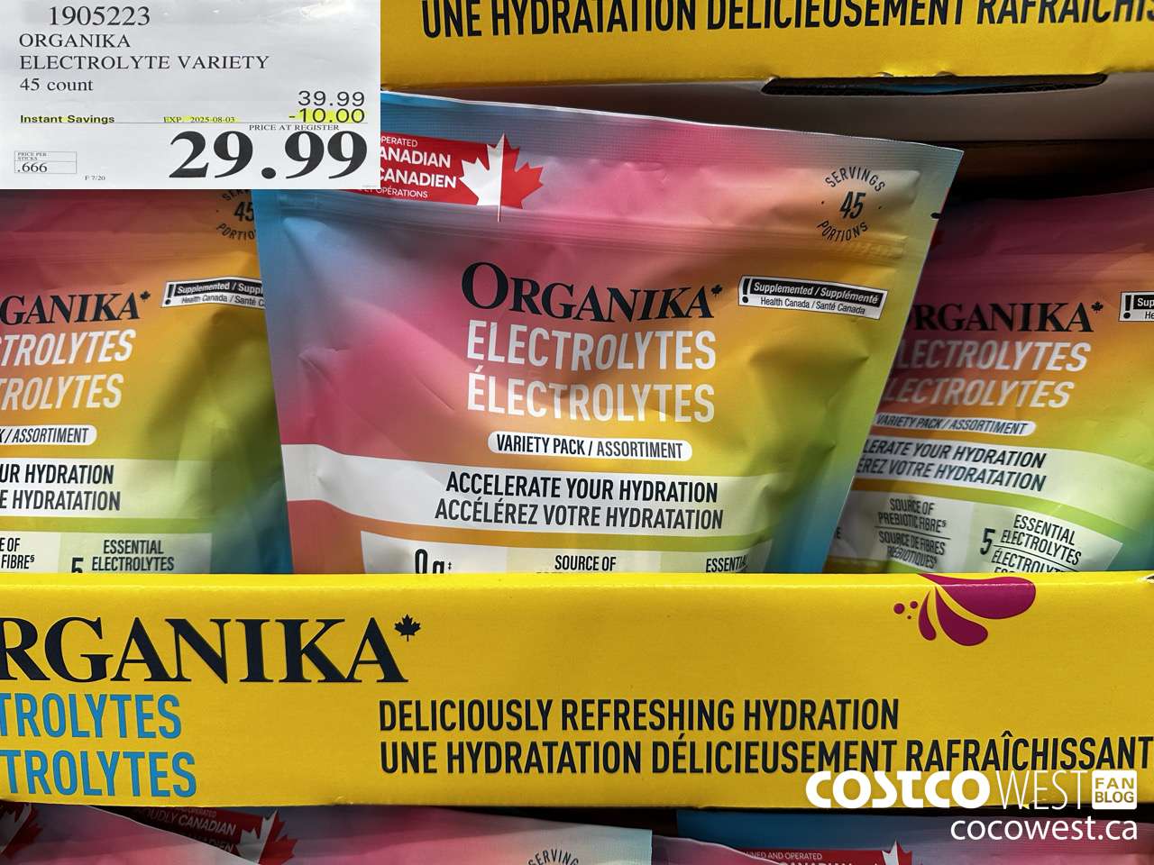 1905223 ORGAIKA ELECTROLYTE VARIETY 45 COUNT ($10.00 INSTANT SAVINGS EXPIRES ON 2025-08-03) $29.99