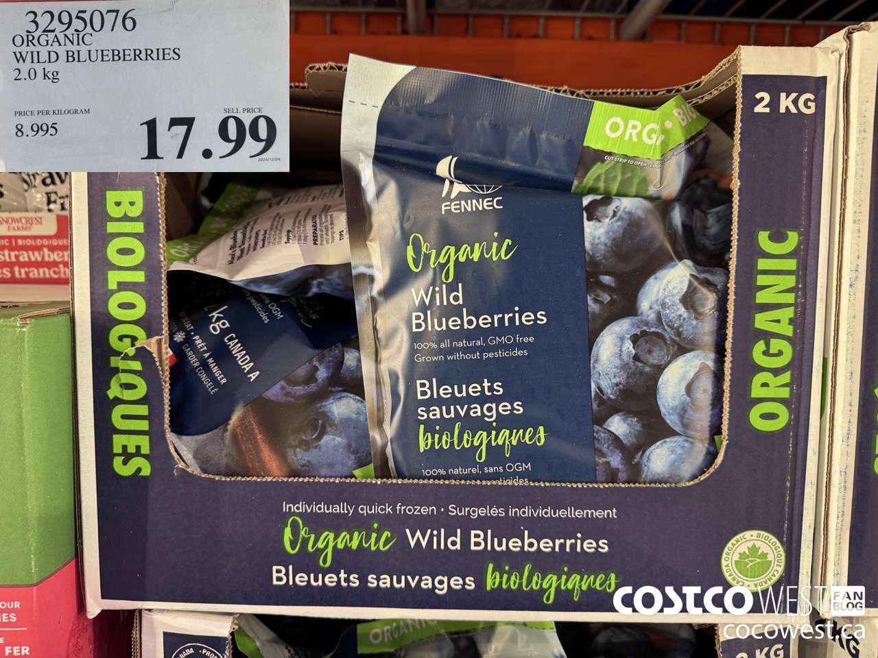 3295076 ORGANIC WILD BLUEBERRIES 2.0KG $17.99