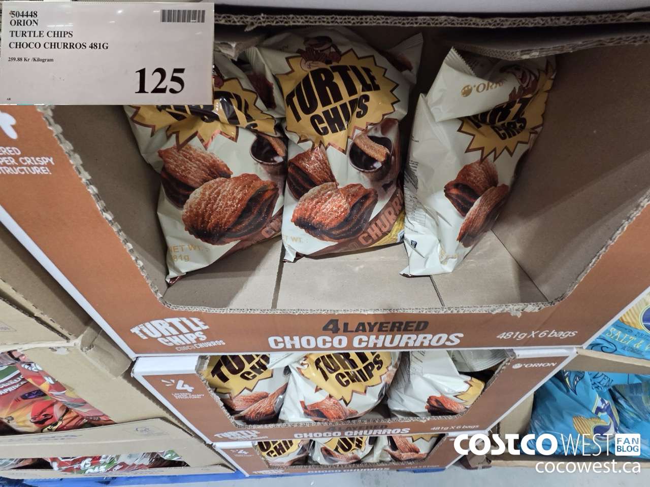 504448 ORION TURTLE CHIPS CHOCO CHURROS 481G $125.00