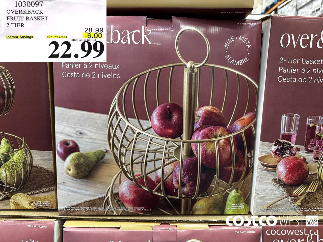 1030097 OVER AND BACK FRUIT BASKET 2 TIER ($6.00 INSTANT SAVINGS EXPIRES ON 2025-07-20) $22.99