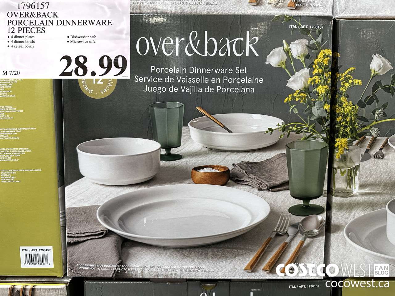 1796157 OVER AND BACK PORCELAINE DINNERWARE 12 PIECES $28.99