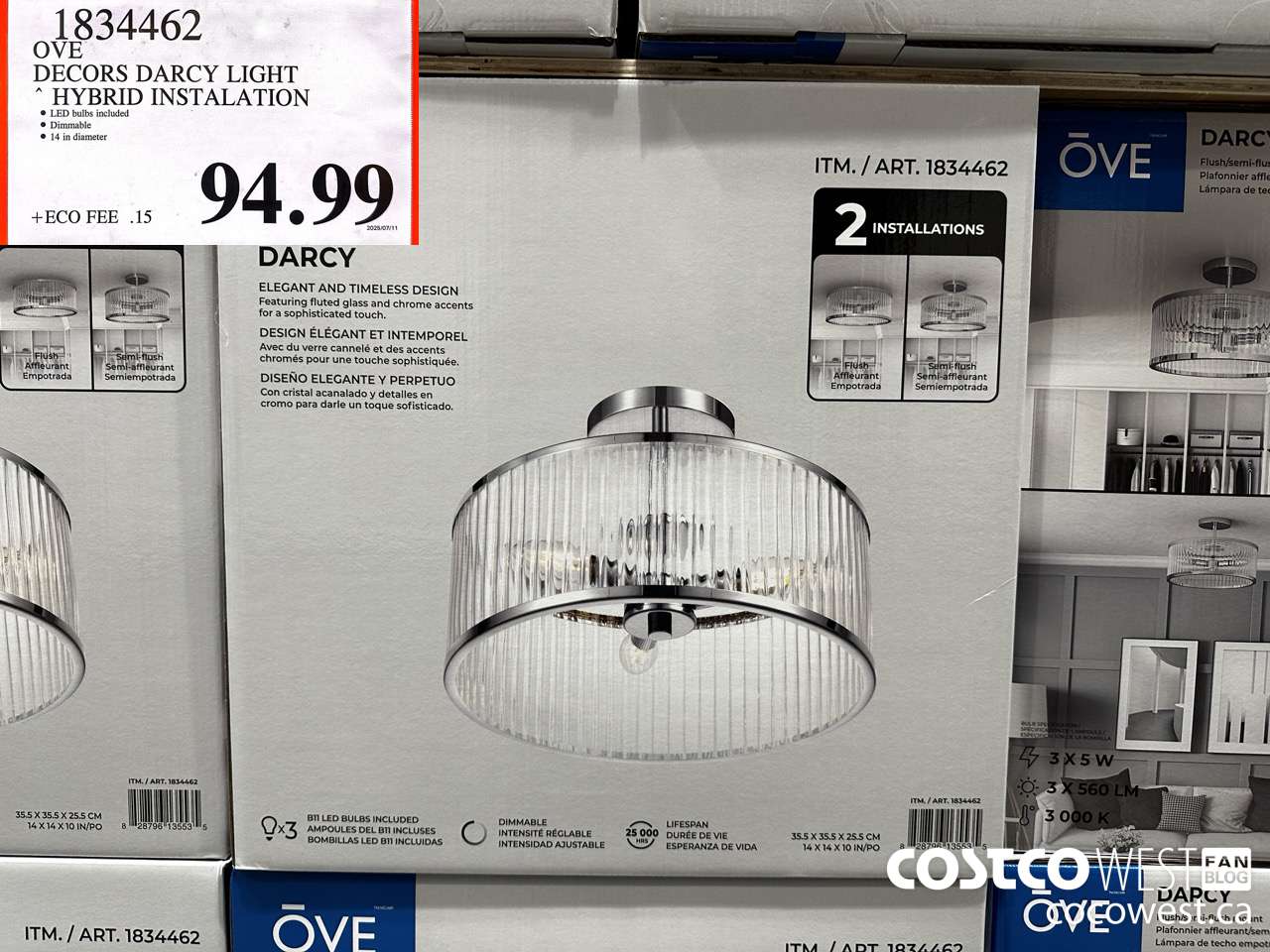 1834462 OVE DECORS DARCY LIGHT HYBRID INSTALATION $94.99