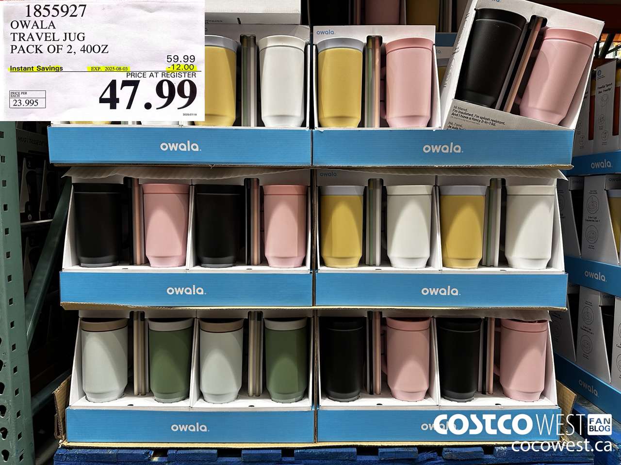 1855927 OWALA TRAVEL JUG PACK OF 2 ($12.00 INSTANT SAVINGS EXPIRES ON 2025-08-03) $47.99