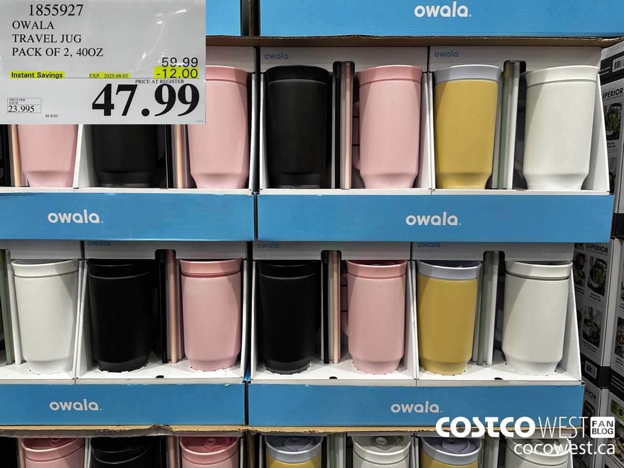 1855927 OWALA TRAVEL JUG PACK OF 2 ($12.00 INSTANT SAVINGS EXPIRES ON 2025-08-03) $47.99