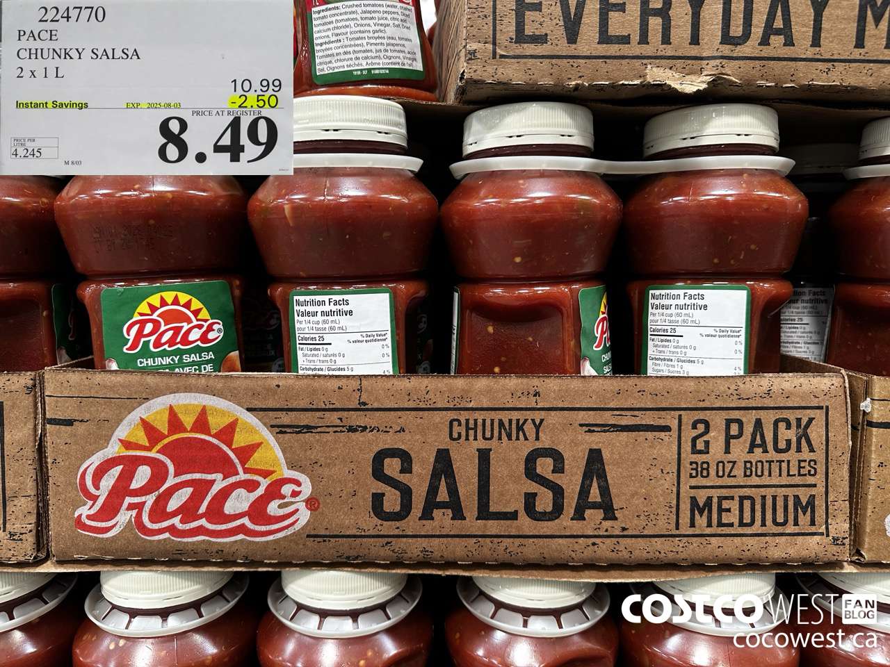 224770 PACE THICK & CHUNKY SALSA 2 X 1L ($2.50 INSTANT SAVINGS EXPIRES ON 2025-08-03) $8.49
