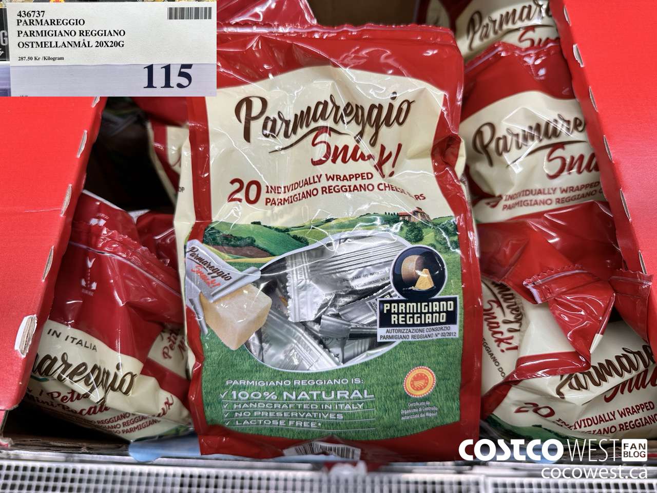 436737 PARMAREGGIO PARMIGIANO REGGIANO OSTMELLANMAIL 20X20G $115.00