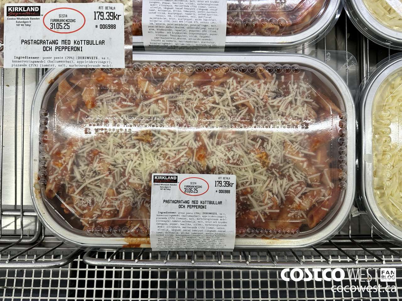 006988 PASTAGRATANG MED KOTTBULLAR OCH PEPPERONI $179.39