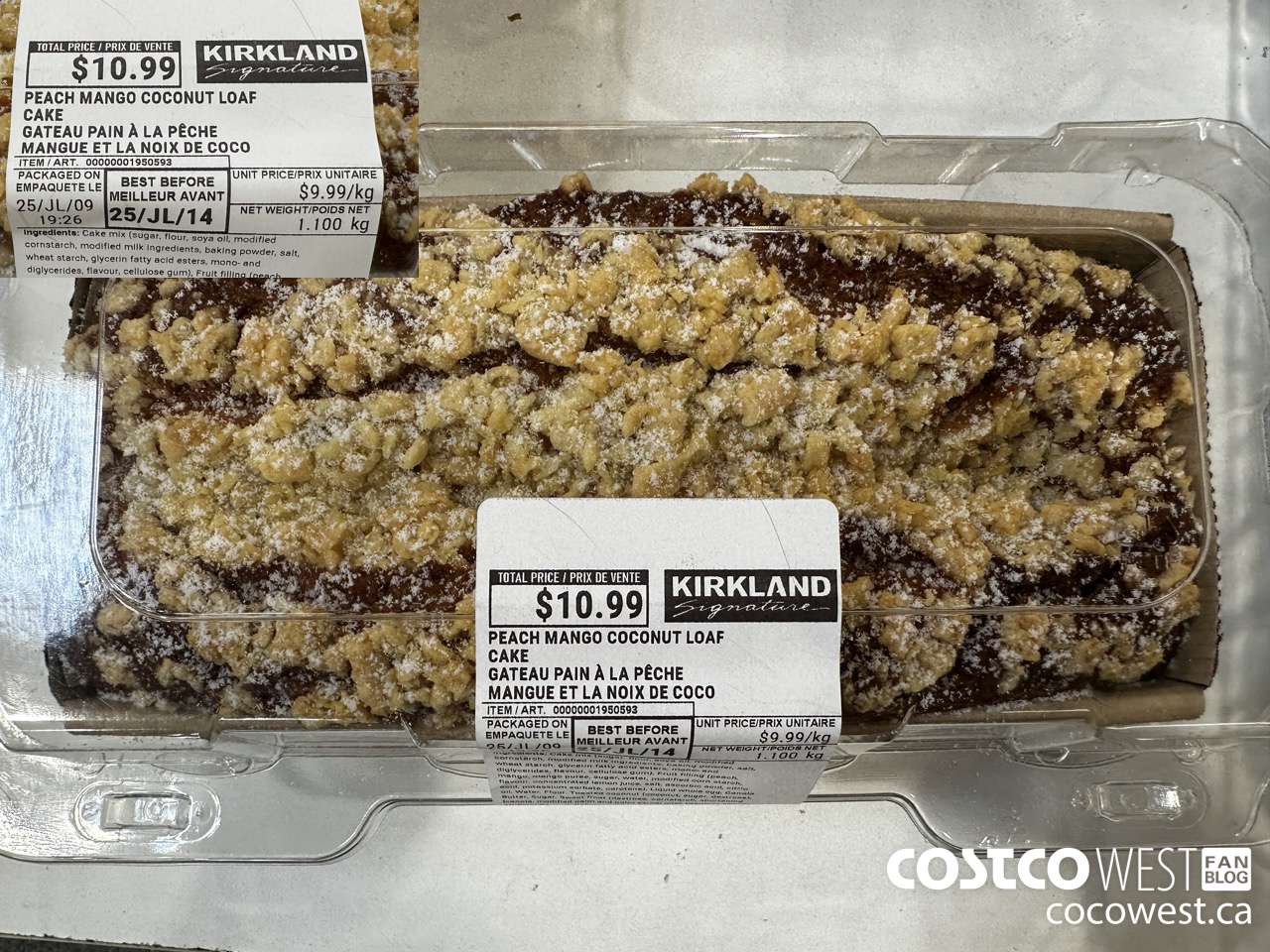 1950593 PEACH MANGO COCONUT LOAF CAKE $10.99