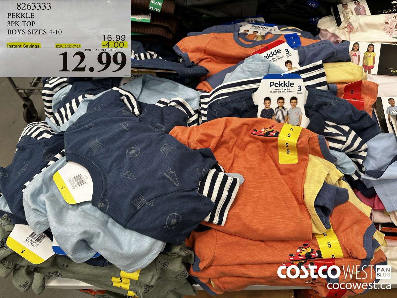 826333 PEKKLE 3PK TOP BOYS SIZES 4-10 ($4.00 INSTANT SAVINGS EXPIRES ON 2025-07-27) $12.99