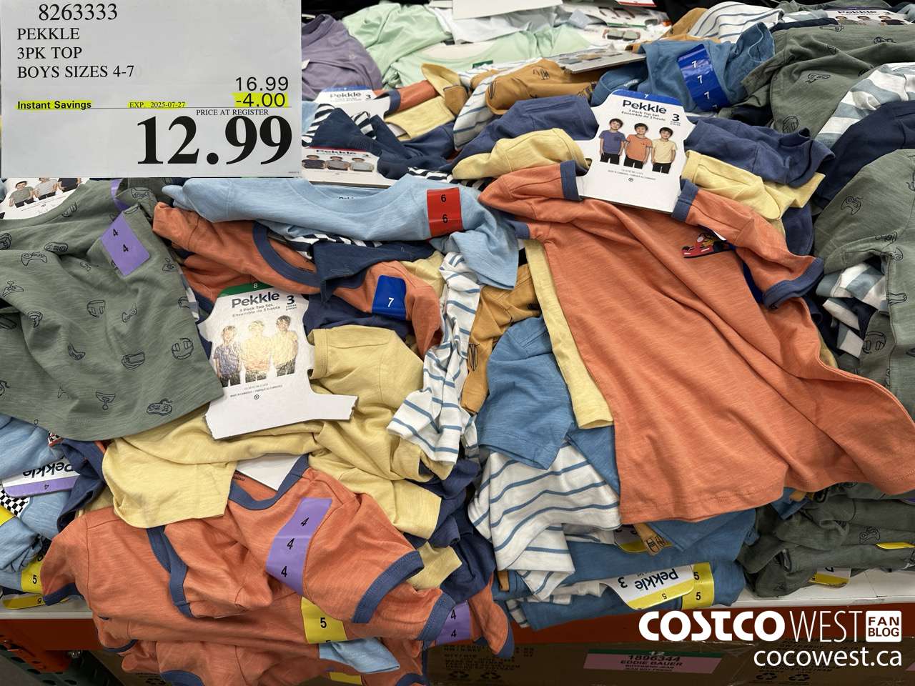 8263333 PEKKLE 3PK TOP BOYS SIZES 4-7 ($4.00 INSTANT SAVINGS EXPIRES ON 2025-07-27) $12.99