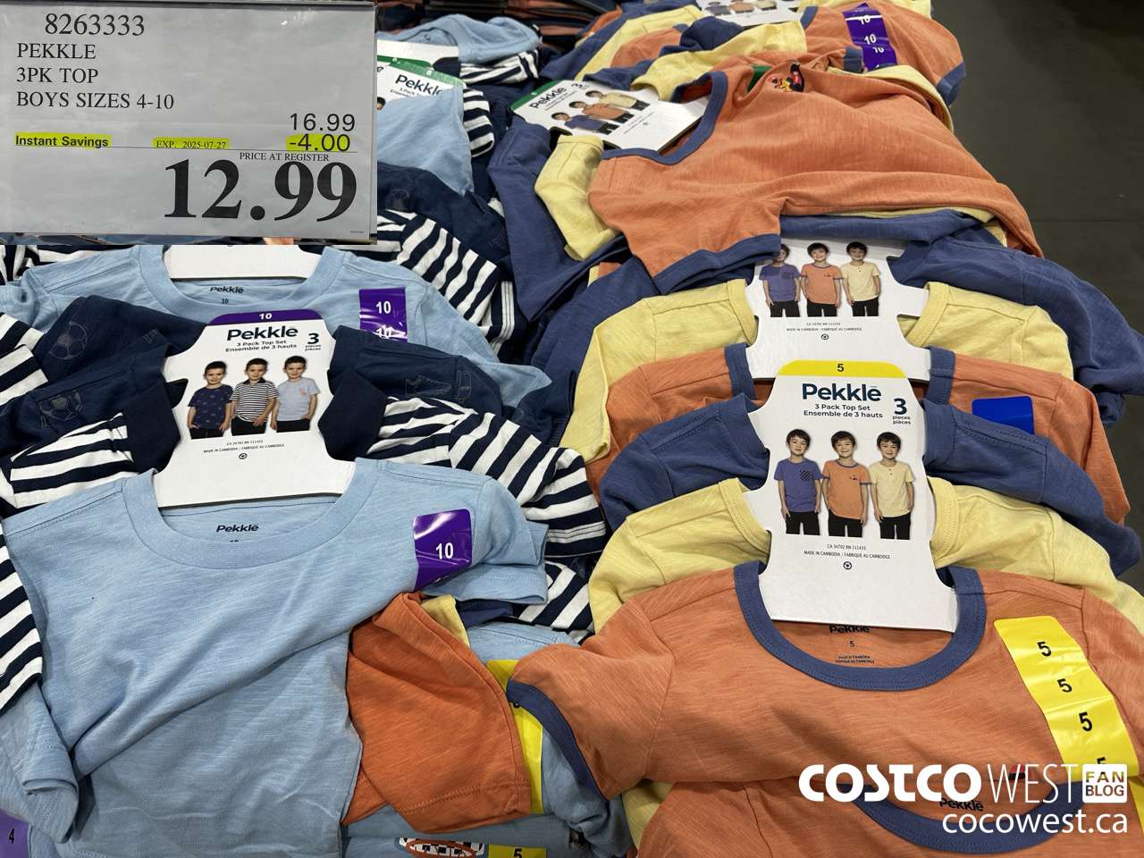 8263333 PEKKLE 3PK TOP BOYS SIZES 4-7 ($4.00 INSTANT SAVINGS EXPIRES ON 2025-07-27) $12.99