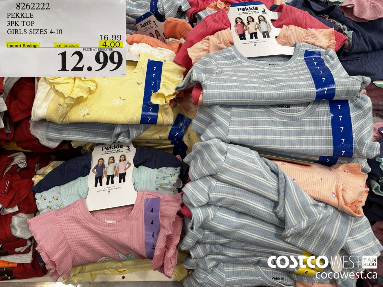 8262222 PEKKLE 3PK TOP GIRLS SIZES 4-8 ($4.00 INSTANT SAVINGS EXPIRES ON 2025-07-27) $12.99