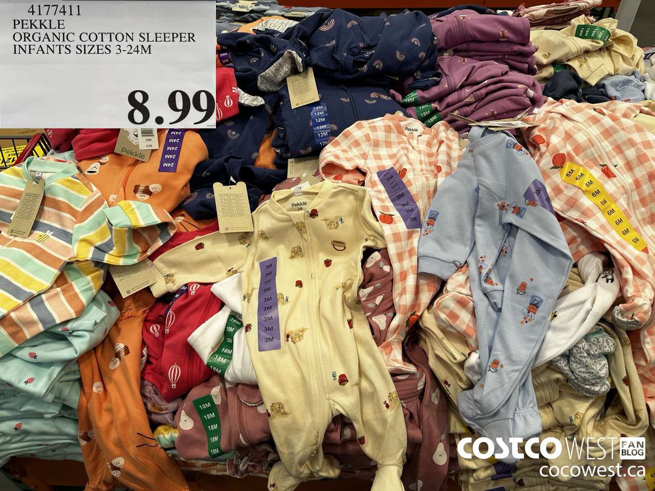 4177411 PEKKLE ORGANIC COTTON SLEEPER INFANTS SIZES 3-24M $8.99