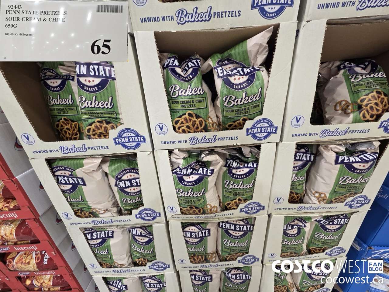 92443 PENN STATE PRETZELS SOUR CREAM & CHIVE 650G $65.00