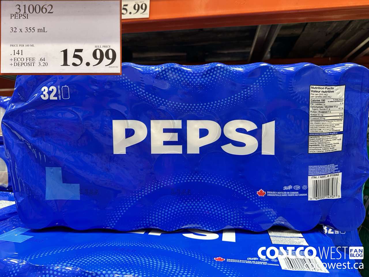 310062 PEPSI 32 X 355 ML $15.99