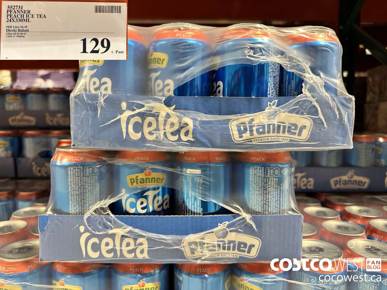 552731 PFANNER PEACH ICE TEA 24 X 330ML (EXPIRES ON 2025-06-01) $129.00