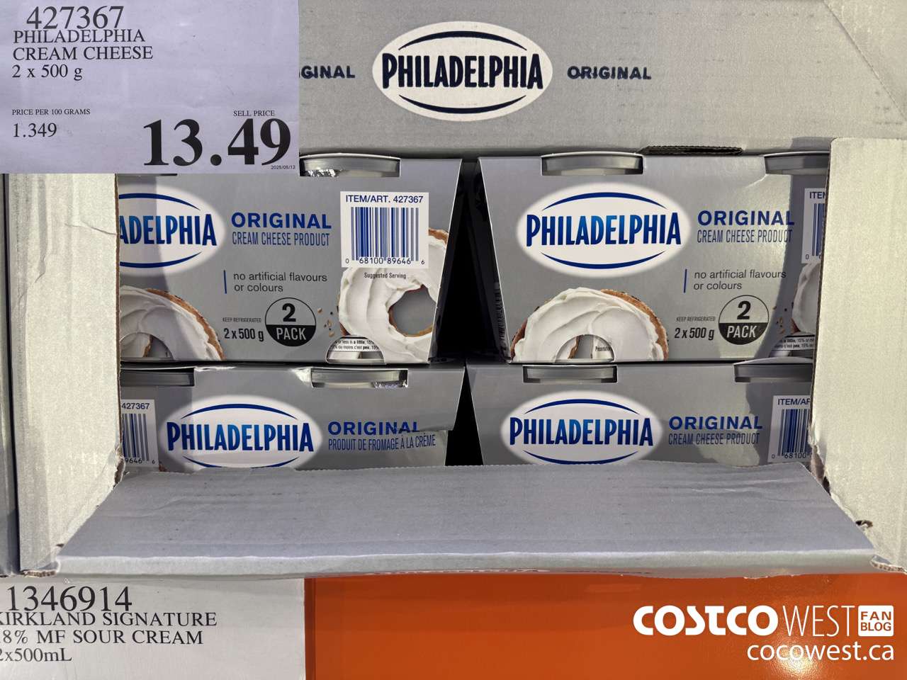 427367 PHILADELPHIA CREAM CHEESE 2 x 500 g $13.49