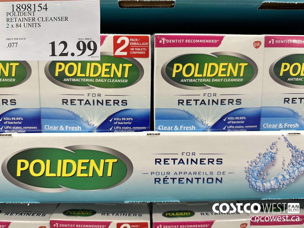 1898154 POLIDENT RETAINER CLEANSER 2 X 84 UNITS $12.99