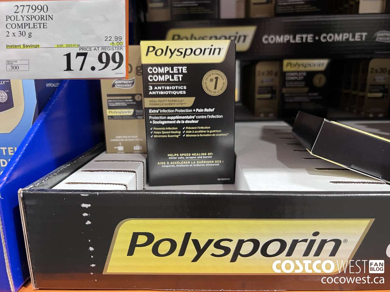 277990 POLYSPORIN COMPLETE 2 X 30 G ($5.00 INSTANT SAVINGS EXPIRES ON 2025-07-06) $17.99