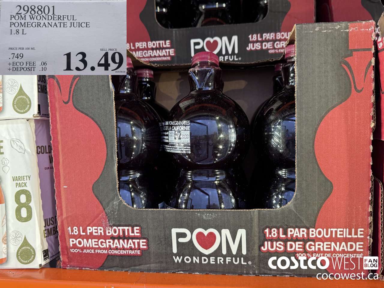 298801 POM WONDERFUL POMEGRANATE JUICE 1.8 L $13.49