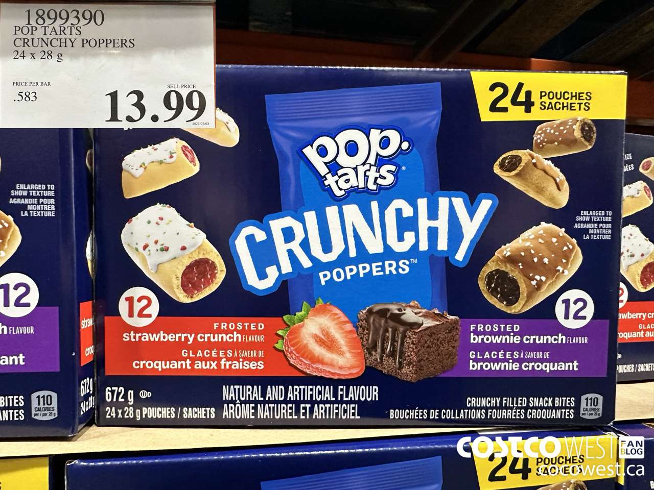 1899390 POP TARTS CRUNCHY POPPERS 24 X 28G $13.99