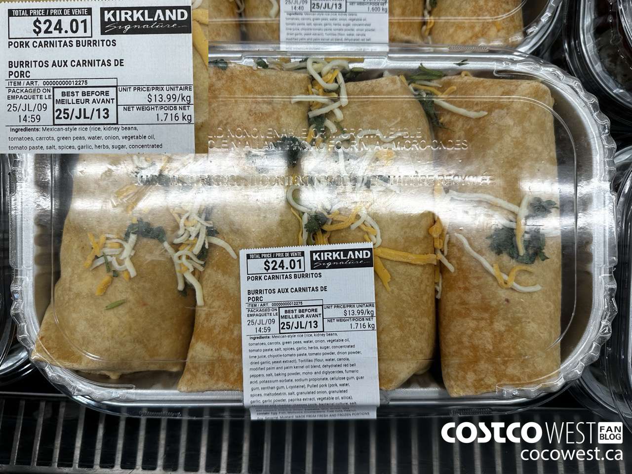 12275 PORK CARNITAS BURRITOS $13.99