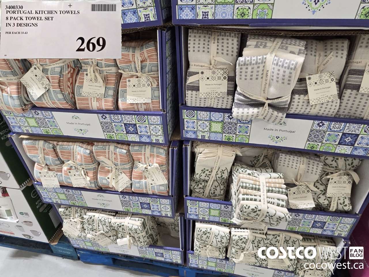 3400330 PORTUGAL KITCHEN TOWELS 8 PACK TOWEL SET IN 3 DESIGNS $269.00