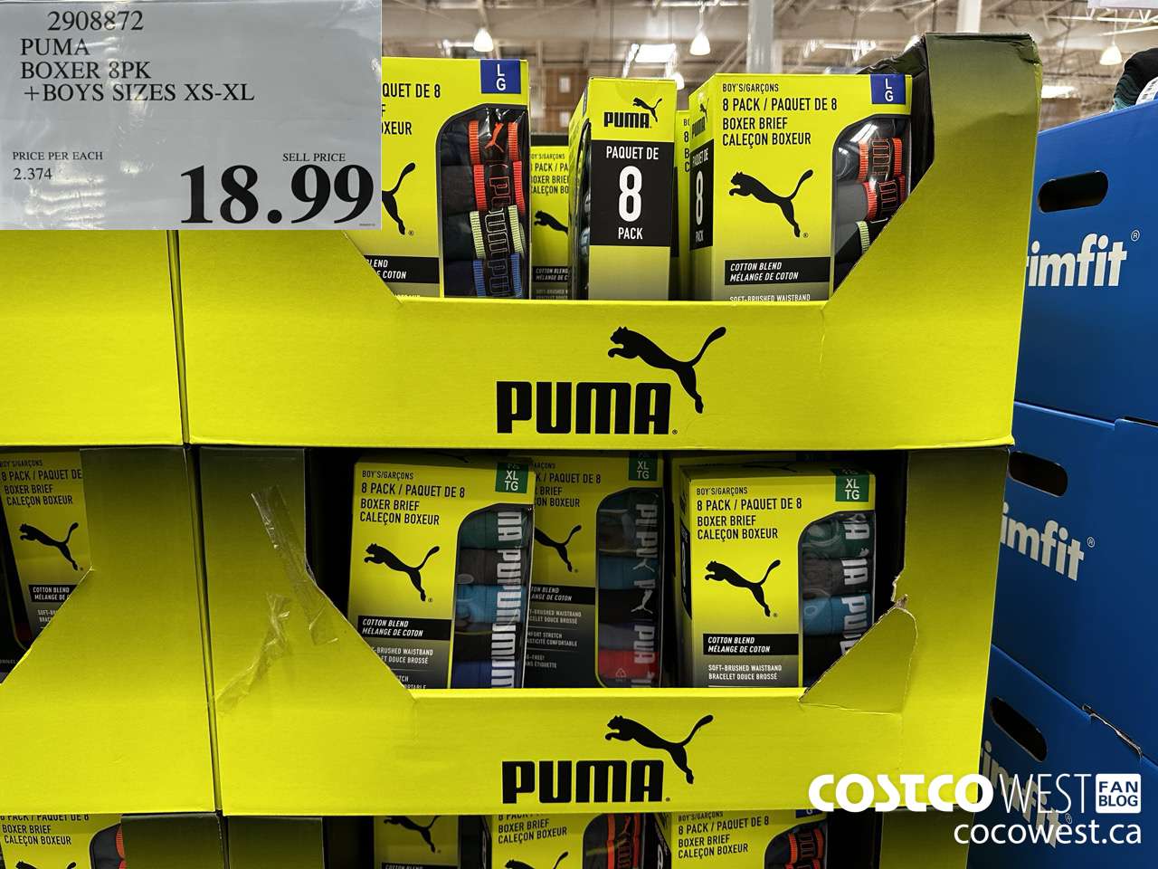 2908872 PUMA BOXER 8PK BOYS SIZES XS-XL $18.99