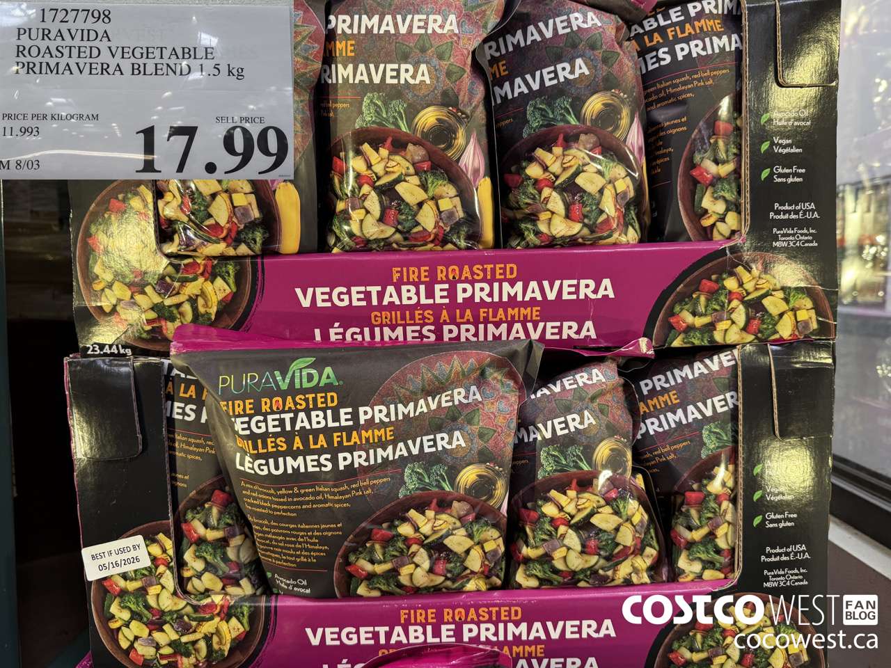 1727798 PURAVIDA ROASTED VEGETABLE PRIMAVERA BLEND 1.5KG $17.99