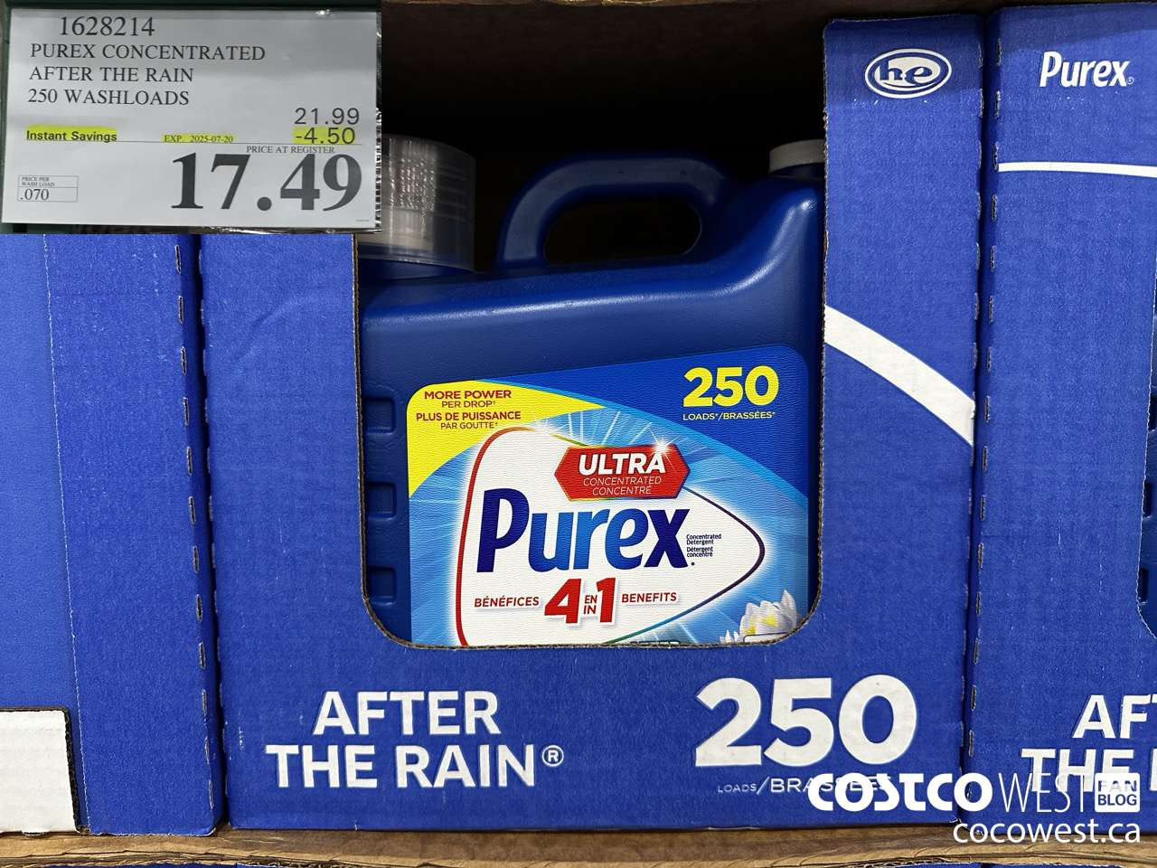 1628214 PUREX CONCENTRATED AFTER THE RAIN 250 WASHLOADS ($4.50 INSTANT SAVINGS EXPIRES ON 2025-07-20) $17.49