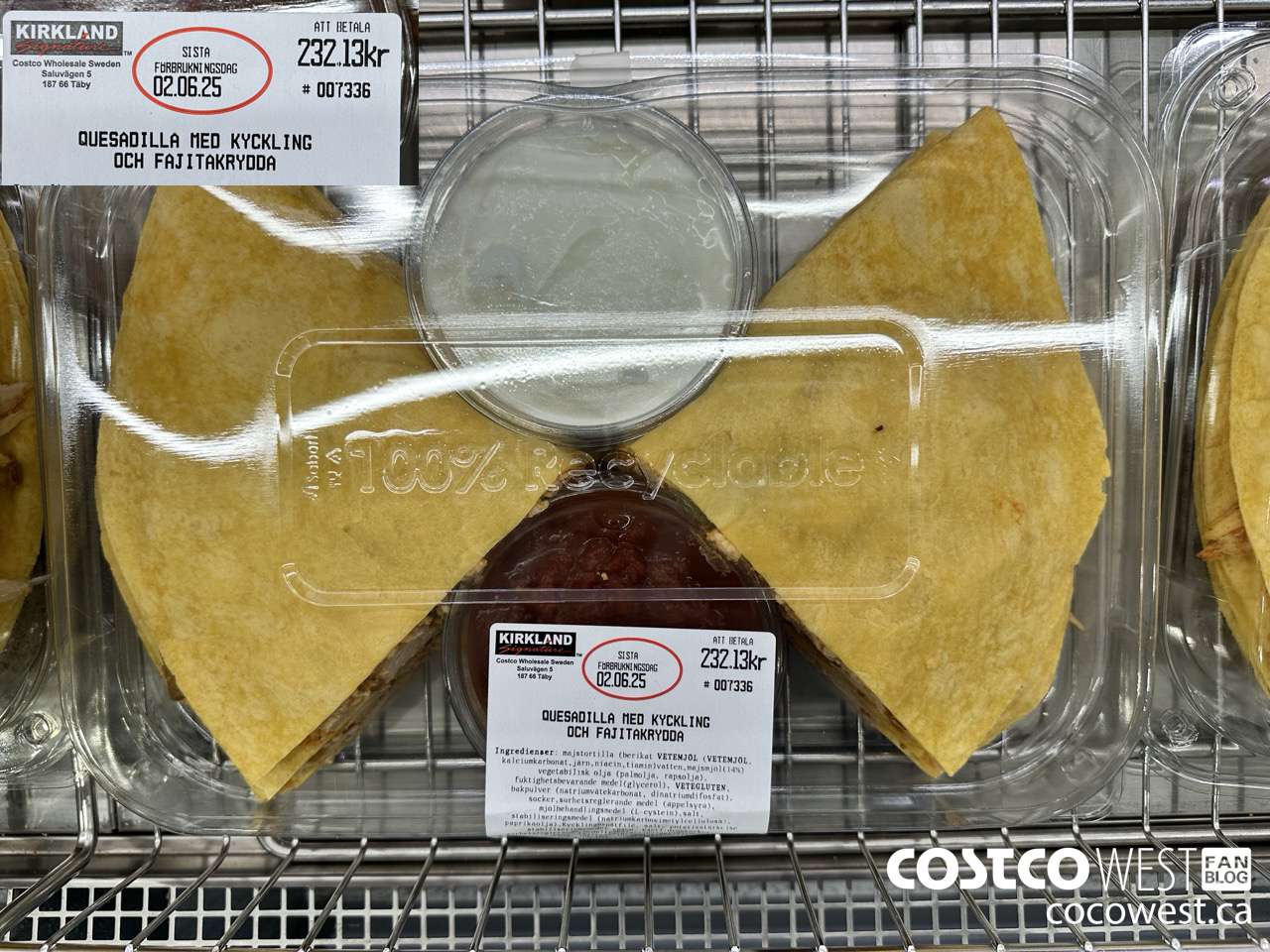 007336 QUESADILLA MED KYCKLING OCH FAJITAKRYDDA $232.13