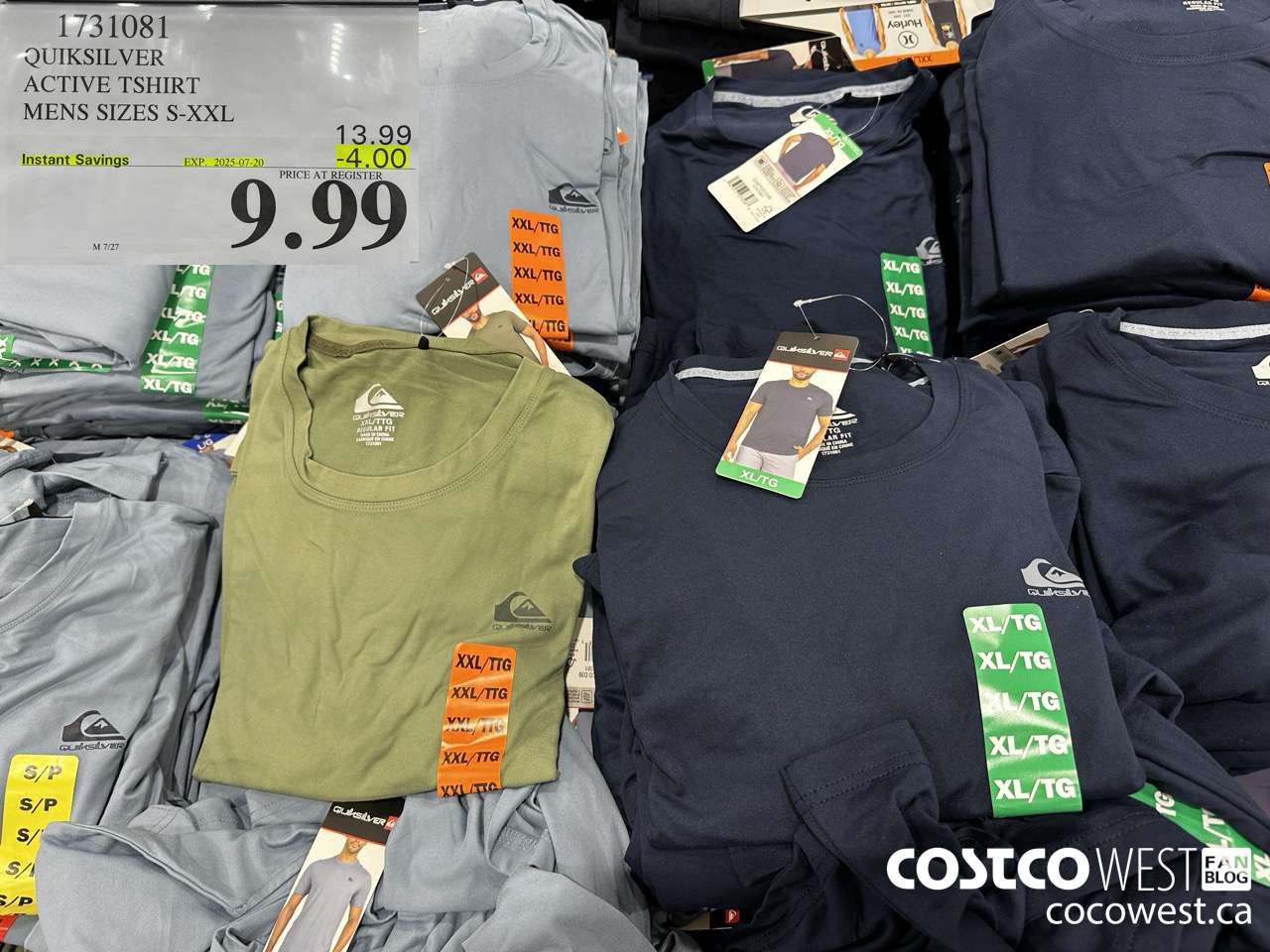 1731081 QUIKSILVER ACTIVE TSHIRT MENS SIZES S-XXL ($4.00 INSTANT SAVINGS EXPIRES ON 2025-07-20) $9.99