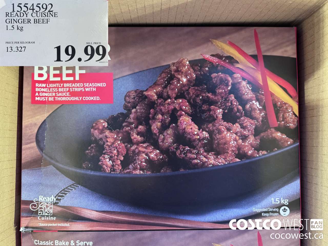 1554592 READY CUISINE GINGER BEEF 1.5 kg $19.99