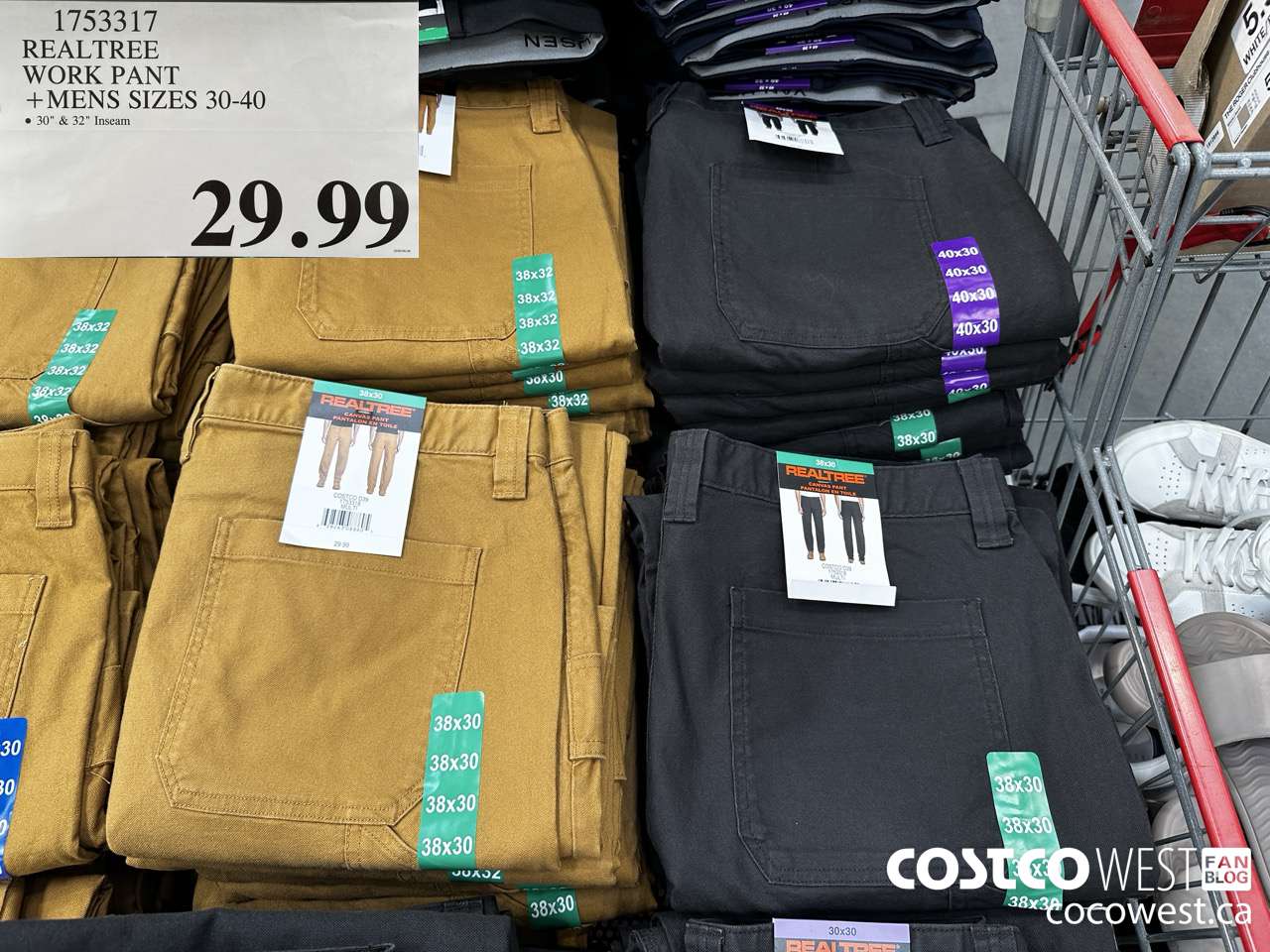 1753317 REALTREE WORK PANT MENS SIZES 30-40 $29.99