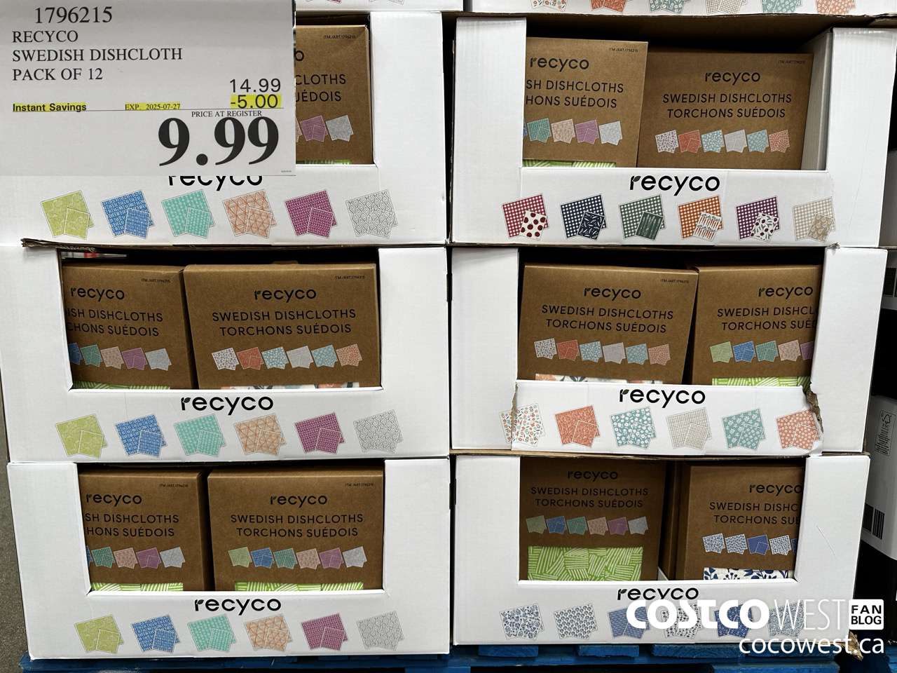 1796215 RECYCO SWEDISH DISHCLOTH PACK OF 12 ($5.00 INSTANT SAVINGS EXPIRES ON 2025-07-27) $9.99