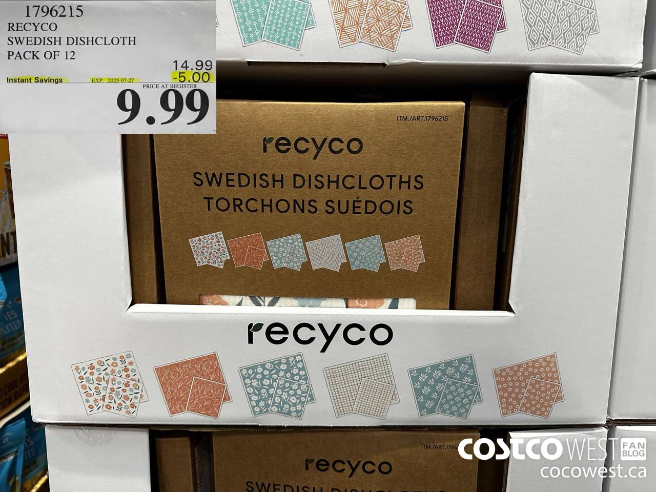 1796215 RECYCO SWEDISH DISHCLOTH PACK OF 12 ($5.00 INSTANT SAVINGS EXPIRES ON 2025-07-27) $9.99