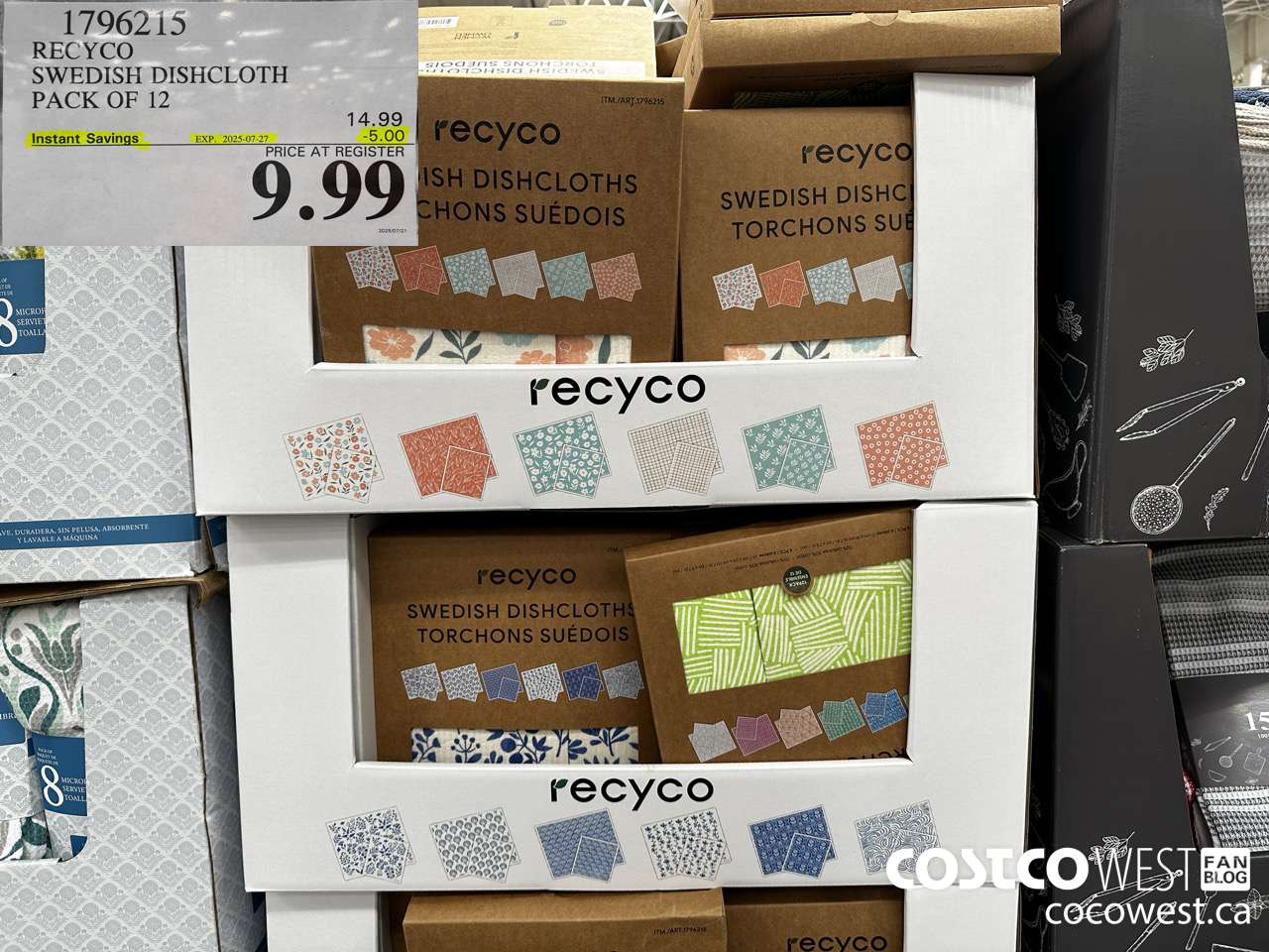 1796215 RECYCO SWEDISH DISHCLOTH PACK OF 12 ($5.00 INSTANT SAVINGS EXPIRES ON 2025-07-27) $9.99