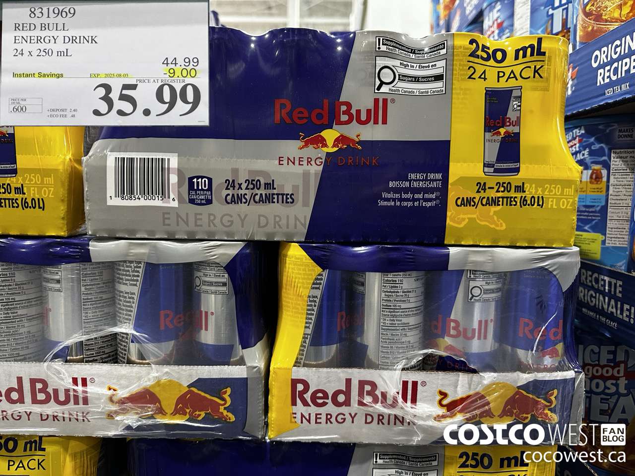 831969 RED BULL ENERGY DRINK 24 X 250ML ($9.00 INSTANT SAVINGS EXPIRES ON 2025-08-03) $35.99