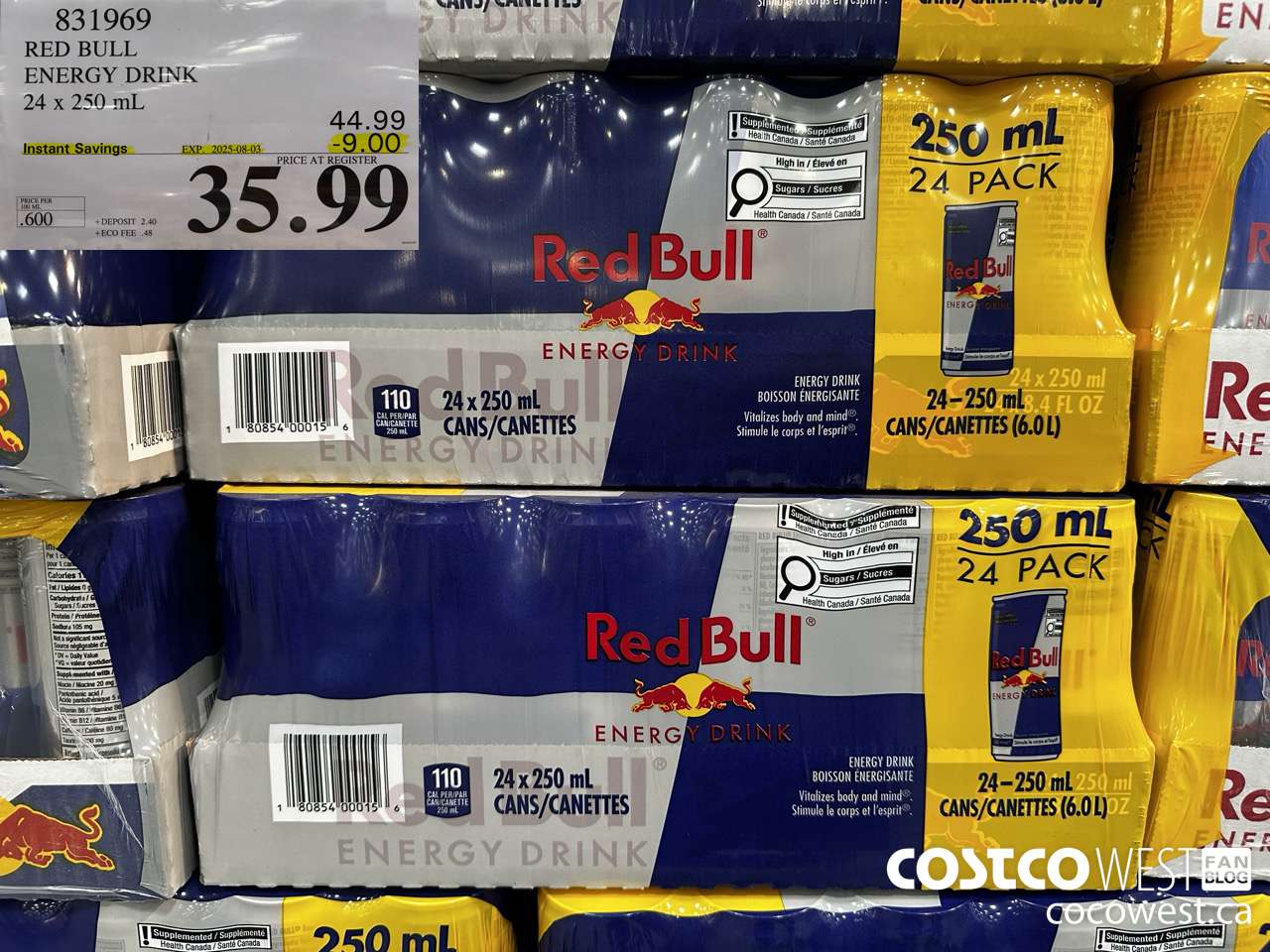 831969 RED BULL ENERGY DRINK 24 X 250ML ($9.00 INSTANT SAVINGS EXPIRES ON 2025-08-03) $35.99