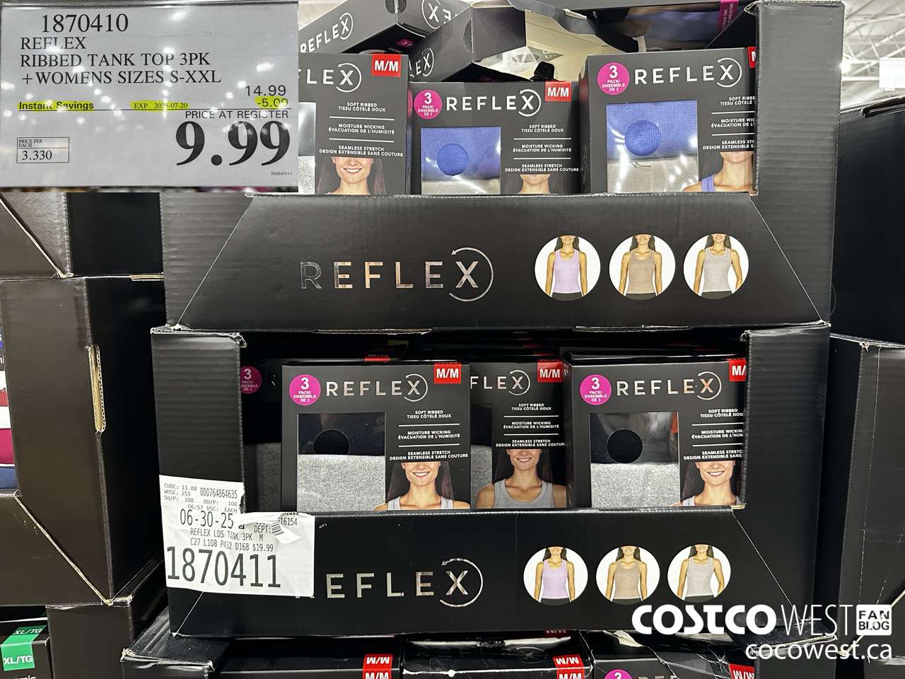 1870410 REFLEX RIBBED TANK TOP 3PK LADIES SIZES S-XXL ($5.00 INSTANT SAVINGS EXPIRES ON 2025-07-20) $9.99