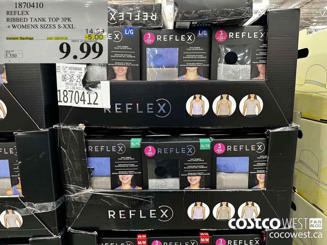 1870410 REFLEX RIBBED TANK TOP 3PK LADIES SIZES S-XXL ($5.00 INSTANT SAVINGS EXPIRES ON 2025-07-20) $9.99