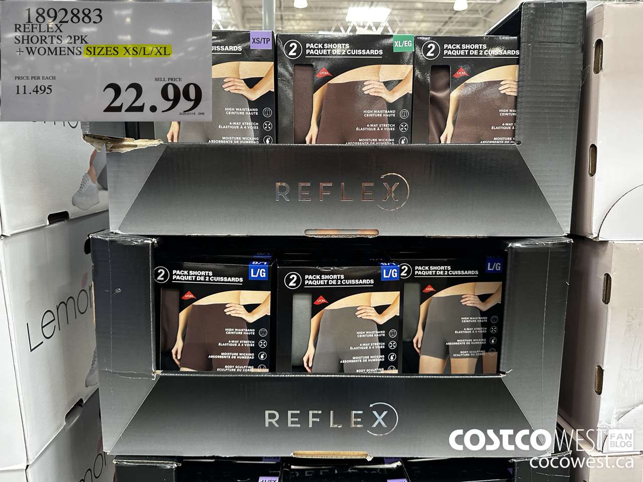 1892883 REFLEX SHORTS 2PK WOMENS SIZES XS/L/XL $22.99