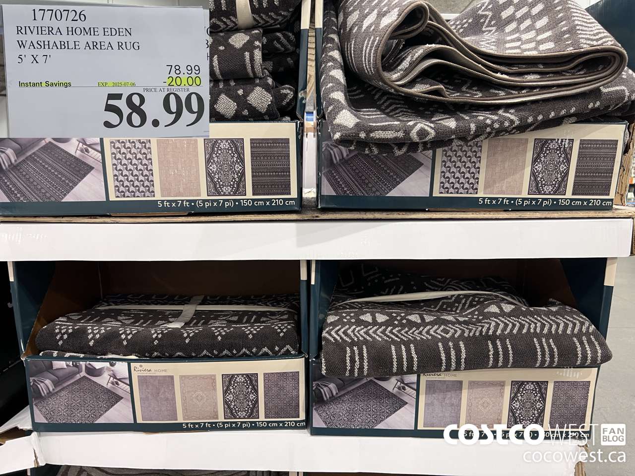 1770726 RIVIERA HOME EDEN WASHABLE AREA RUG 5' X 7' ($20.00 INSTANT SAVINGS EXPIRES ON 2025-07-06) $58.99